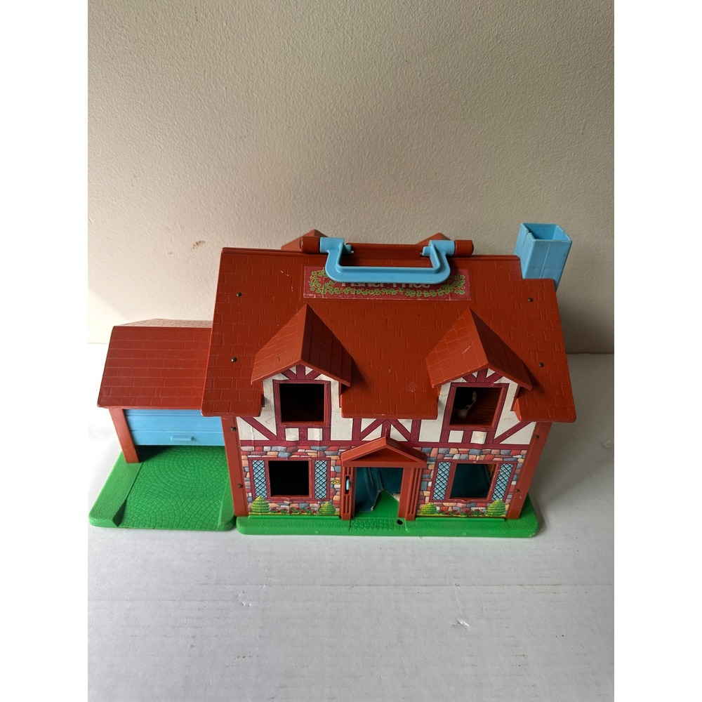 Vtg Fisher Price Little People Tudor House 952 Play Family Toy Lot Cows Figures - Picture 8 of 12
